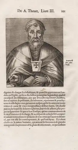 Pourtraict de S. Ambroise - Sant'Ambrogio (c.339-397) Milano Mailand Milan Saint Heiliger Portrait