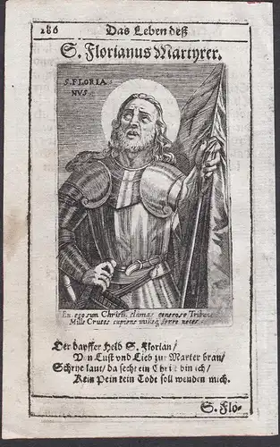 S. Florianus Martyrer - Saint Florian (250-c.304 AD) Florian von Lorch Linz Heiligenbild