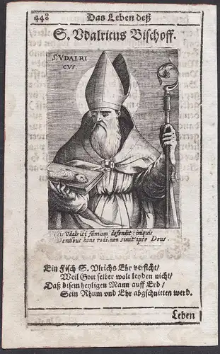 S. Udalricus Bischoff. - Ulrich von Augsburg (890-973) Bischof Saint Heiligenbild