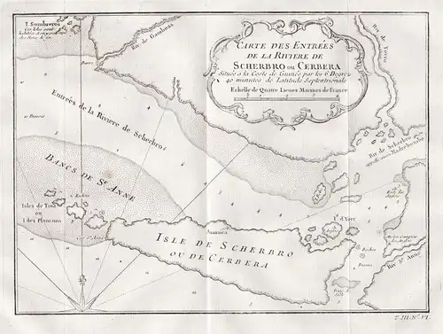 Carte des Entrees de la Riviere de Scherbro ou Cerbera - Sherbro Island Bonthe Sierra Leone Africa Afrika Afri