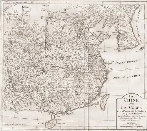 La Chine avec la Coree - China Korea Taiwan Karte map Asia Asien