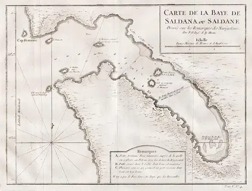 Carte de la Baye de Saldana ou Saldane - South Africa Saldanha Bay Saldanhabaai Südafrika Afrique du Sud