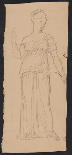 (Roman female figure) - woman Frau femme Roman antiquity Altertum Portrait dessin
