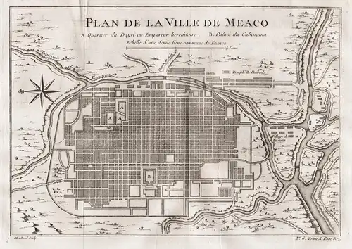 Plan de la Ville de Meaco - Kyoto city Japan Plan