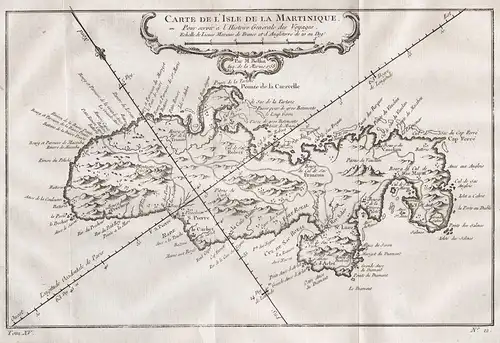 Carte de l'Isle de la Martinique - Martinique Caribbean Karibik map Karte