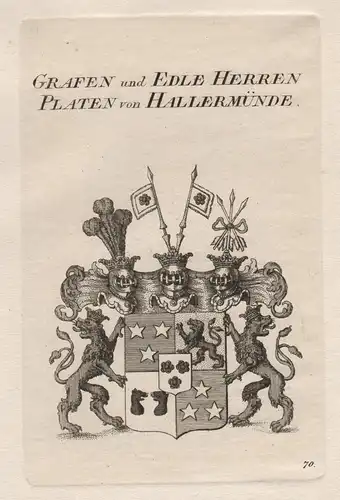 Grafen und Edle Herren Platen von Hallermünde. - Platen-Hallermund Wappen Adel coat of arms Heraldik heraldry