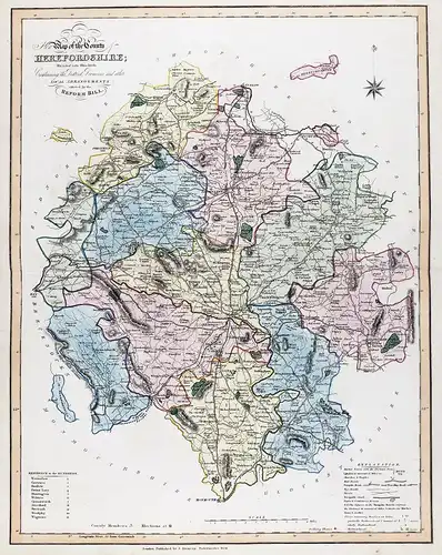 New Map of the County of Herefordshire; Divided into Hundreds; Containing the District Divisions and other Loc