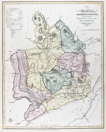 New Map of the County of Monmouthshire; Divided into Hundreds; Containing the District Divisions and other Loc