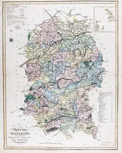 New Map of the County of Wiltshire; Divided into Hundreds; Containing the District Divisions and other Local A