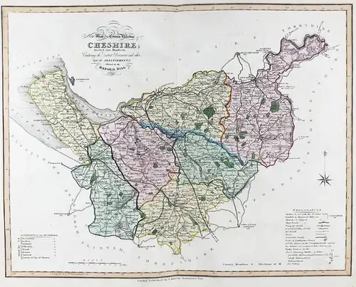 New Map of the County Palatine of Cheshire; Divided into Hundreds; Containing the District Divisions and other