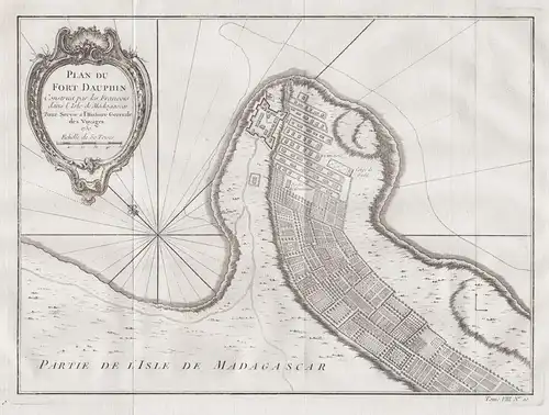 Plan du Fort Dauphin - Tolagnaro Toliara Tolonaro Madagascar island Insel Ile