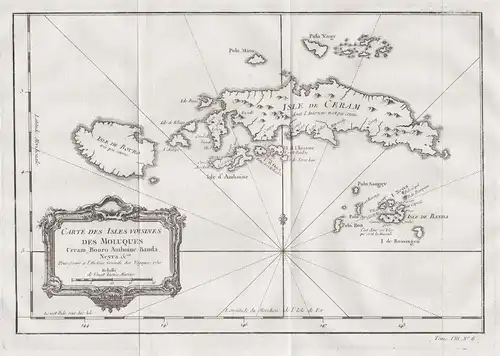 Carte des  Isles voisines des Moluques Ceram Bouro Amboine Banda Neyra - Maluku Islands Molukken Banda Buru Am
