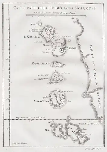 Carte particuliere des Isles Moluques - Molukken Maluku Islands Asia Indonesia map Karte