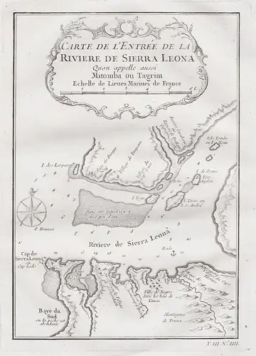 Carte de l'Entree de la Rieviere de Sierra Leona - Sierra Leone river Afrika Africa Afrique Karte map