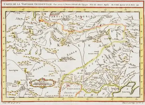 Carte de la Tartarie occidentale - Mogolia Russia Russland Mongolei Siberia Sibirien map Karte carte