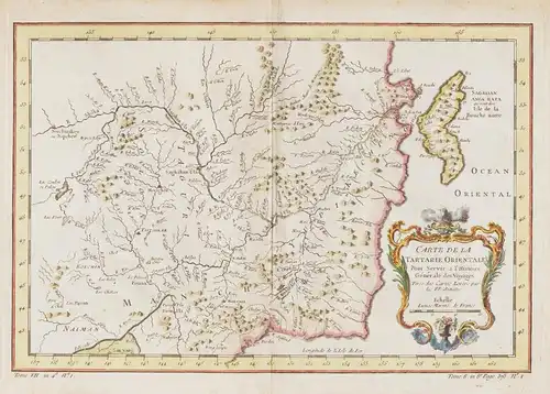 Carte de la Tartarie Orientale - Russia Russland Sakhalin island Insel ile China Taiwan Asia map Karte carte