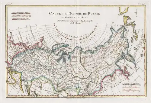 Carte de l'Empire de Russie en Europe et en Asie - Russia Russland Russe Karte map