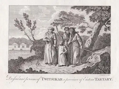 Dresses and persons of Twitsikar a province of Eastern Tartary - Tartary Tatarei Tatars costume Trachten