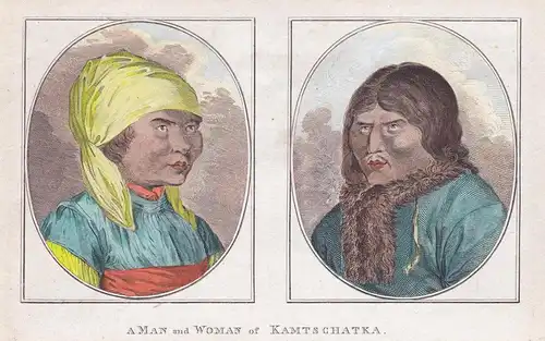 A Man and a Woman from Kamtschatka - Kamchatka Kamtschatka man woman Russia Russland costume Trachten