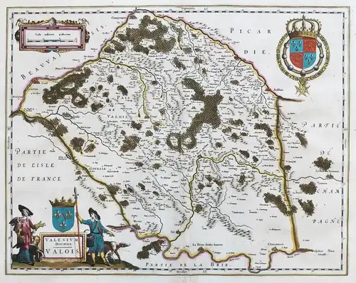 Valesium Ducatus Valois - Valois La Ferte-Milon Crepy Senlis Soissons Meaux Compiegne France Frankreich carte