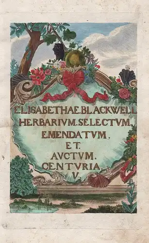Elisabethea Blackwell Herbarium Selectum Emendatum et Auctum Centuria V - Titelblatt Titel title page botanica