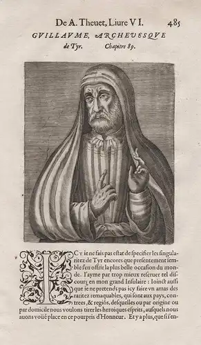 Guillaume Archevesque de Tyr - William of Tyre (c.1130-1186) archbishop chronicler Erzbischof Chronist Tyros J
