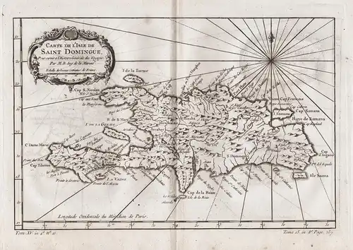 Carte de l'Isle de Saint Domingue - Haiti Hispanola Dominican Republic Santo Domingo map Karte