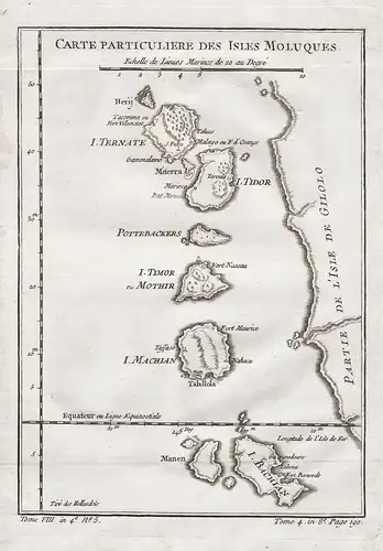 Carte particuliere des Isles Moluques - Molukken Maluku Islands Asia Indonesia map Karte