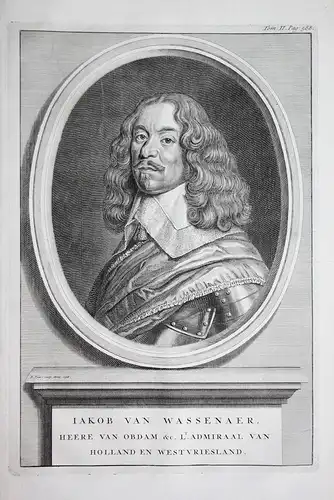 Jakob van Wassenaer. // Jacob van Wassenaer 1610 - 1665 obdam Admiral Holland Portrait Kupferstich engraving