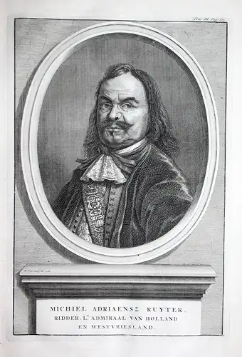 Michiel Adriaensz Ruyter. // Michiel de Ruyter (1607 - 1676) Dutch admiraal Admiral Holland Portrait Kupfersti