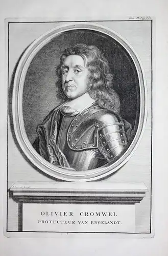 Olivier Cromwel. // Oliver Cromwell 1599 - 1658 Lord Protecter England Portrait Kupferstich engraving