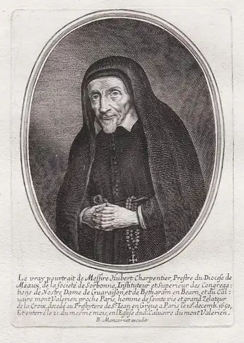 Le vray pourtrait de Messire Hubert Charpentier... - Hubert Charpentier (1561-1650) Prêtres du Calvaire pretre
