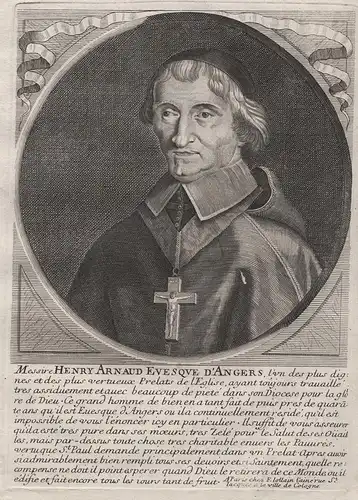 Messire Henry Arnaud evesque d'Angers... - Henri Arnauld (1597-1692) eveque bishop Bischof Angers Portrait