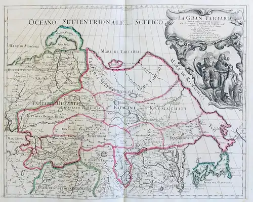 La Gran Tartaria divisa nelle sue parti principali- Tartary Tatarei Russia Siberia Sibirien Mongolia Mongolei