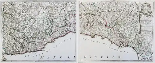 La Liguria estato della Republica di Genova- Liguria Genova Italia Italy Italien carta mappa