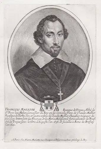 Francois Mallier - Francois Mallier du Houssay (c.1603-1678) eveque du Troyes Portrait