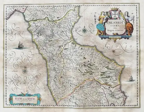 Calabria citra olim Magna Graecia - Calabria Rossano Cosenza Corigliano Calabro Santa Severina Karte map mappa