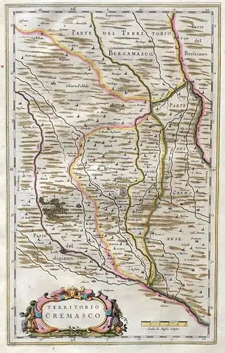 Territorio Cremasco - Crema / Lodi mappa Italia Italy Italien