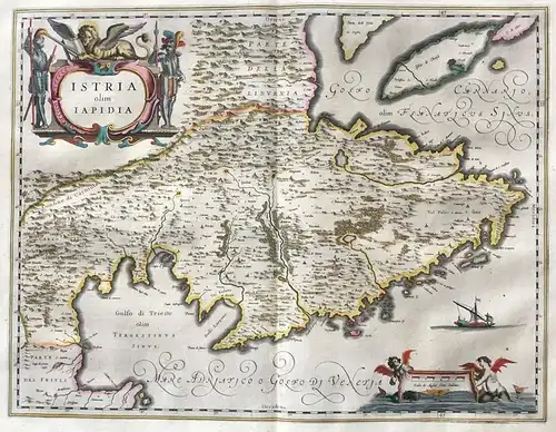 Istria olim Iapidia - Pula Trieste Rijeka Coratia Kroatien Karte map mappa