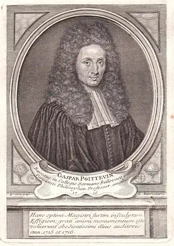 Gaspar Poittevin - Gaspard Poitevin professeur philosophie Beauvais Paris gravure Portrait Kupferstich