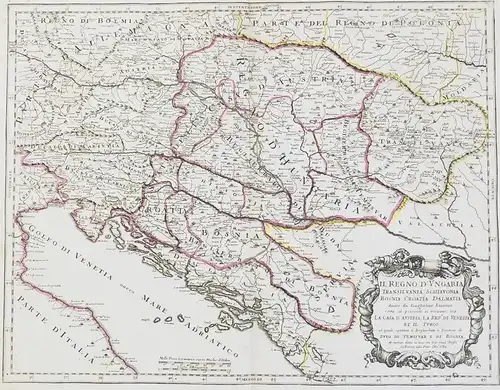 Il Regno d'Ungaria, Transilvania, Schiavonia, Bosnia, Croatia, Dalmatia divisi da Guglielmo Sansone come al pr
