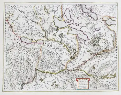 Argow cum parte merid. Zurichgow - Aargau Zürichgau Luzern Thun Thunersee Vierwaldstättersee Schweiz Suisse Sw