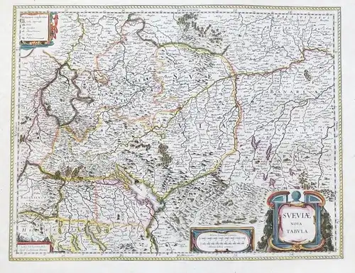 Sueviae Nova Tabula - Schwaben Bayern Baden-Württemberg Allgäu Bodensee Stuttgart Ulm Tübingen Kaufbeuren Memm