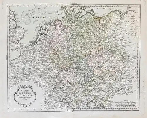 Carte de l'Empire d'Allemagne Divisée par Cercles - Deutsches Reich Germany Deutschland Allemagne