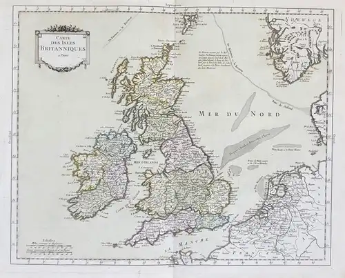 Carte des Isles Britanniques - British Isles Great Britain Ireland Irland Großbritannien