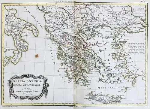 Graeciae Antiquae Tabula Geographica - Greece Grichenland Ellas Ellada