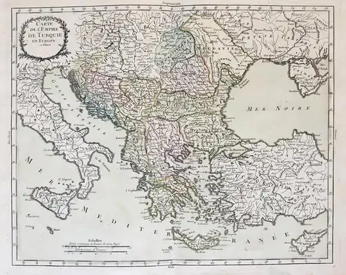 Carte de l'Empire de Turquie en Europe - Turkey Greece Bulgaria Croatia Bosnia Serbia Türkei Griechenland Bulg