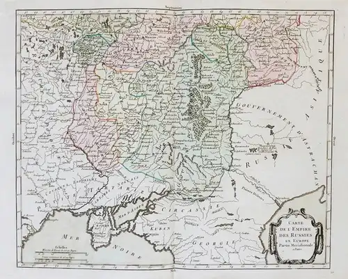 Carte de l'Empire des Russies en Europe. Partie Meridionale - Ukraine Russia Russland Russie Crimea