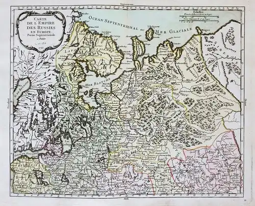 Carte de l'Empire des Russies en Europe. Partie Septentrionale - Russia Russland Russie Lapland