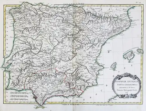 Hispaniae Antiquae Tabula Geographica - Espana Spain Spanien Espagne Portugal